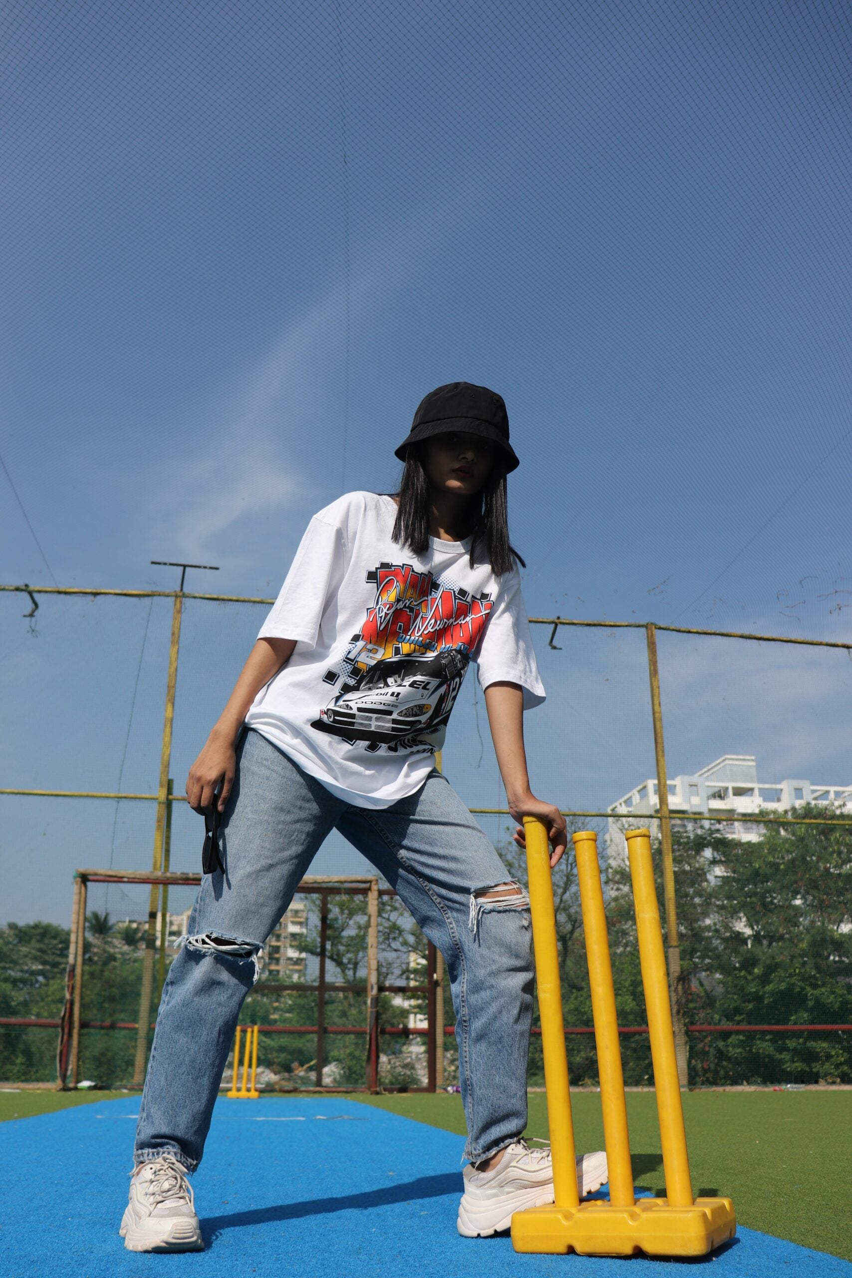 White Motorsport Oversized T-Shirt - BonkersCorner