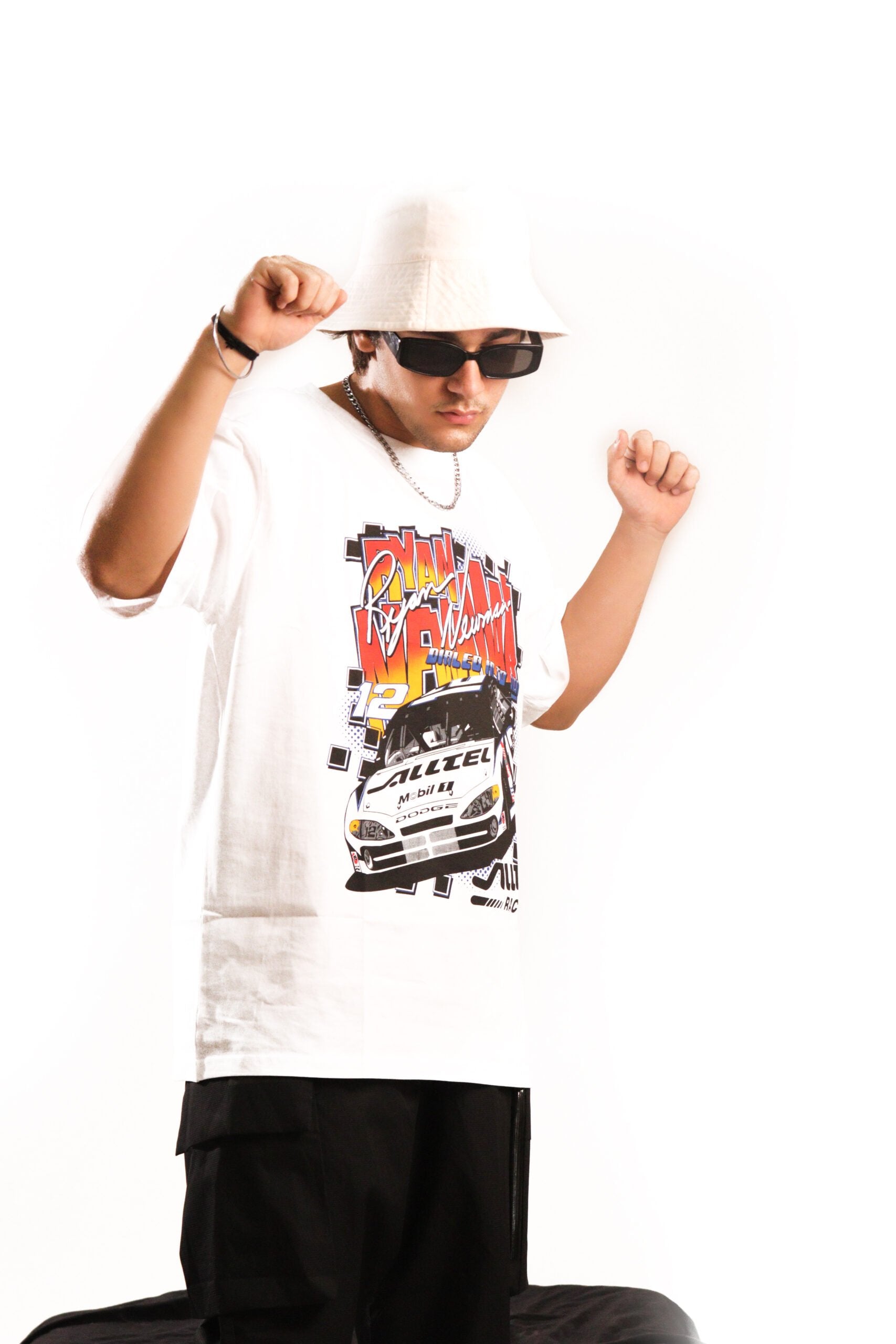 White Motorsport Oversized T-Shirt - BonkersCorner