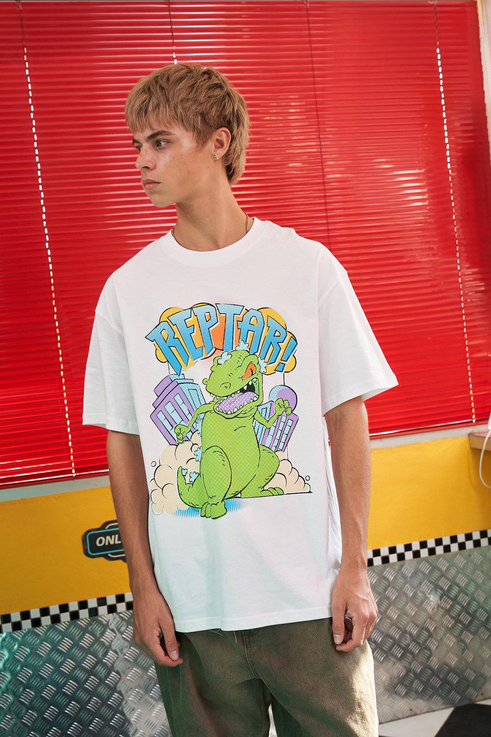 White Reptar Oversized T-Shirt - BonkersCorner
