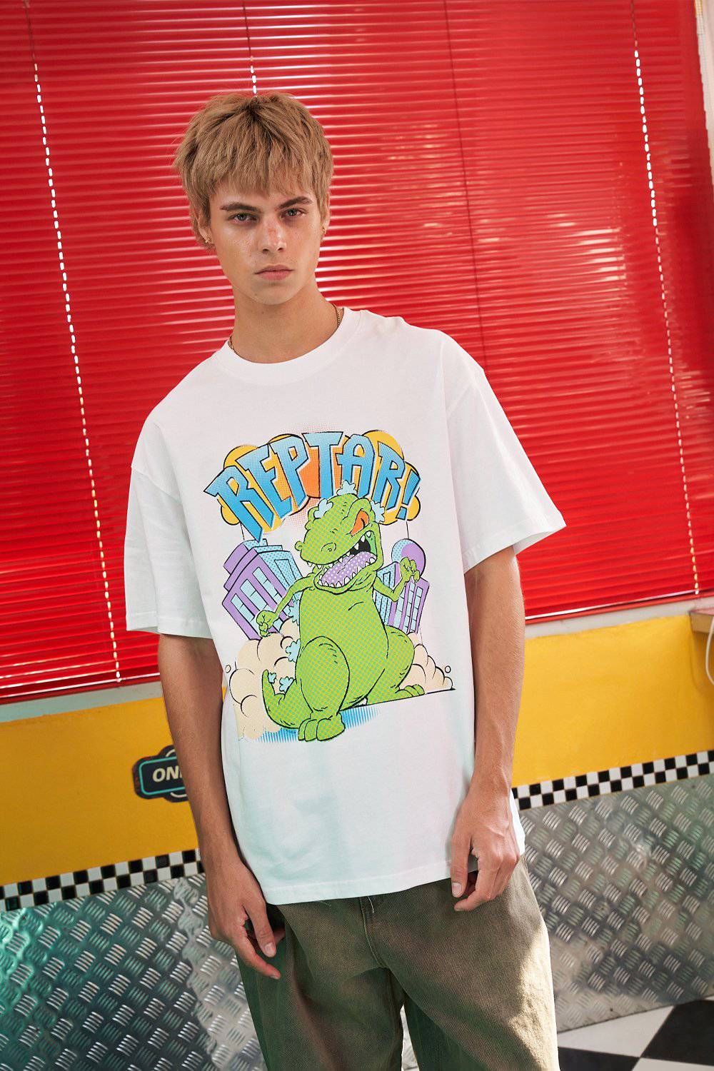 White Reptar Oversized T-Shirt - BonkersCorner