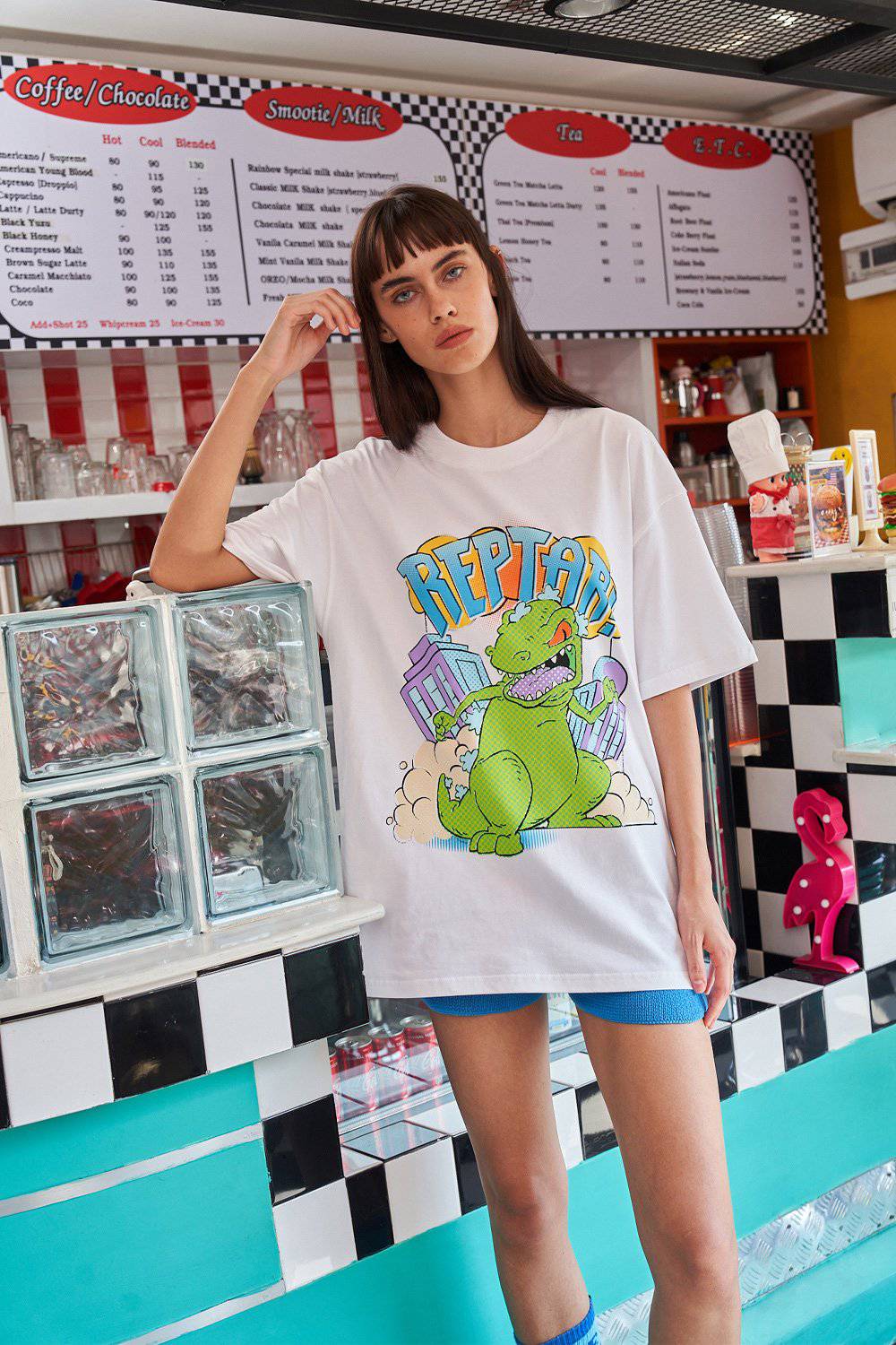 White Reptar Oversized T-Shirt - BonkersCorner