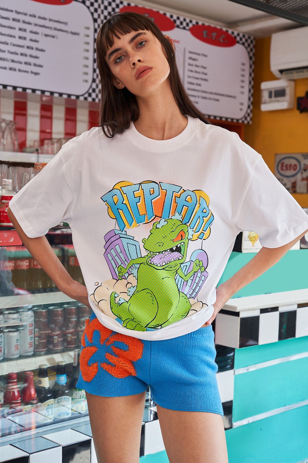 White Reptar Oversized T-Shirt - BonkersCorner