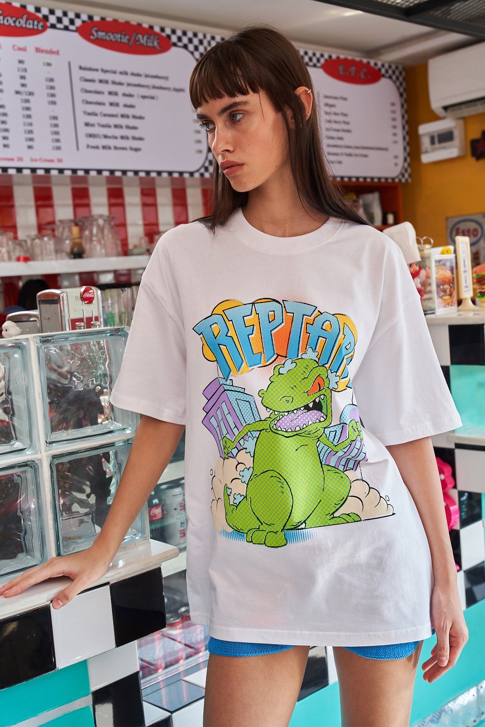 White Reptar Oversized T-Shirt - BonkersCorner