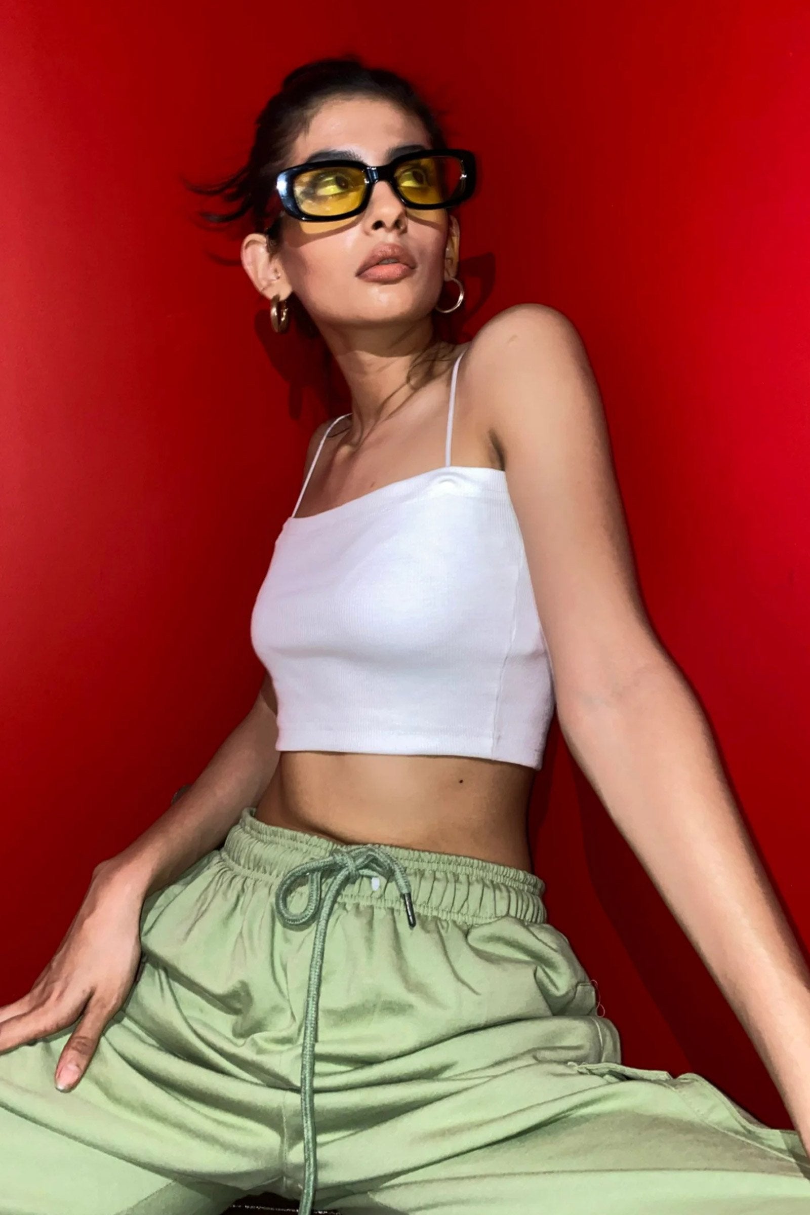 White Ribbed Camisole - BonkersCorner