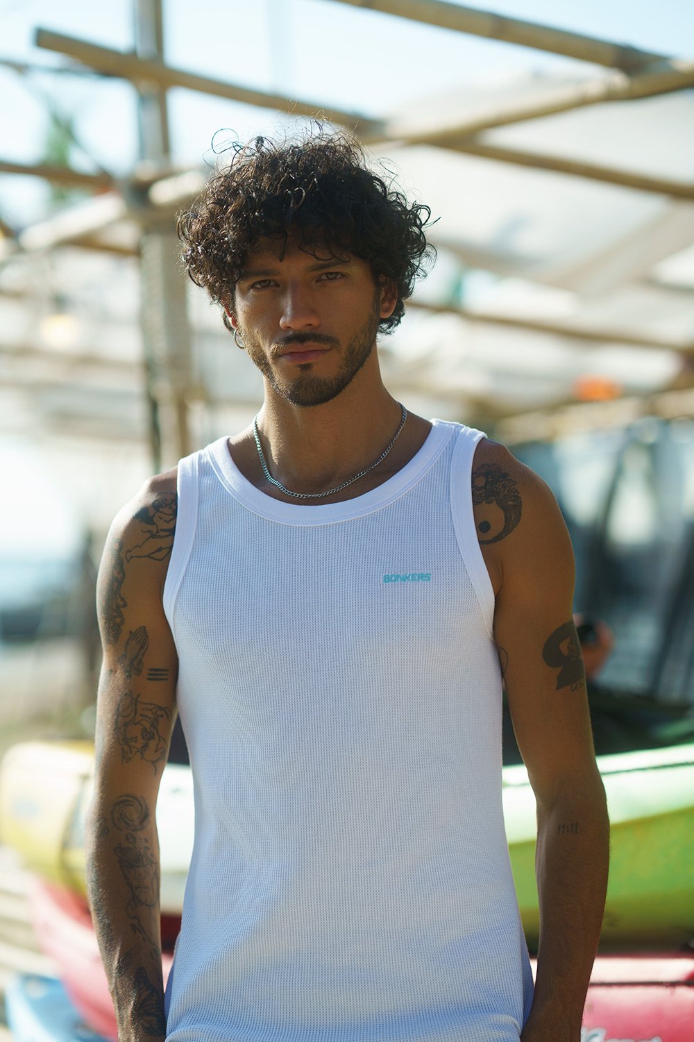 White Waffle Tank - BonkersCorner