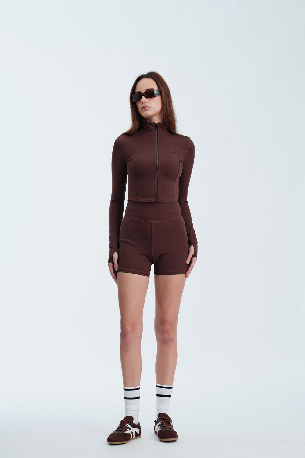 Caramel Brown Defined Cropped Jacket