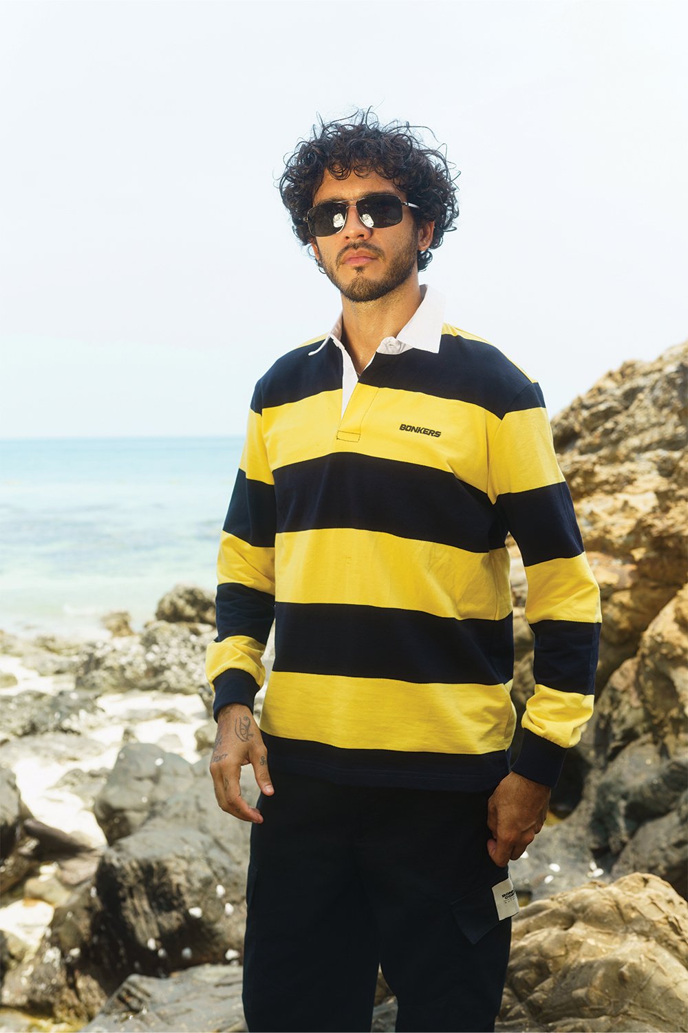 Yellow Stripe Heavyweight Polo - BonkersCorner
