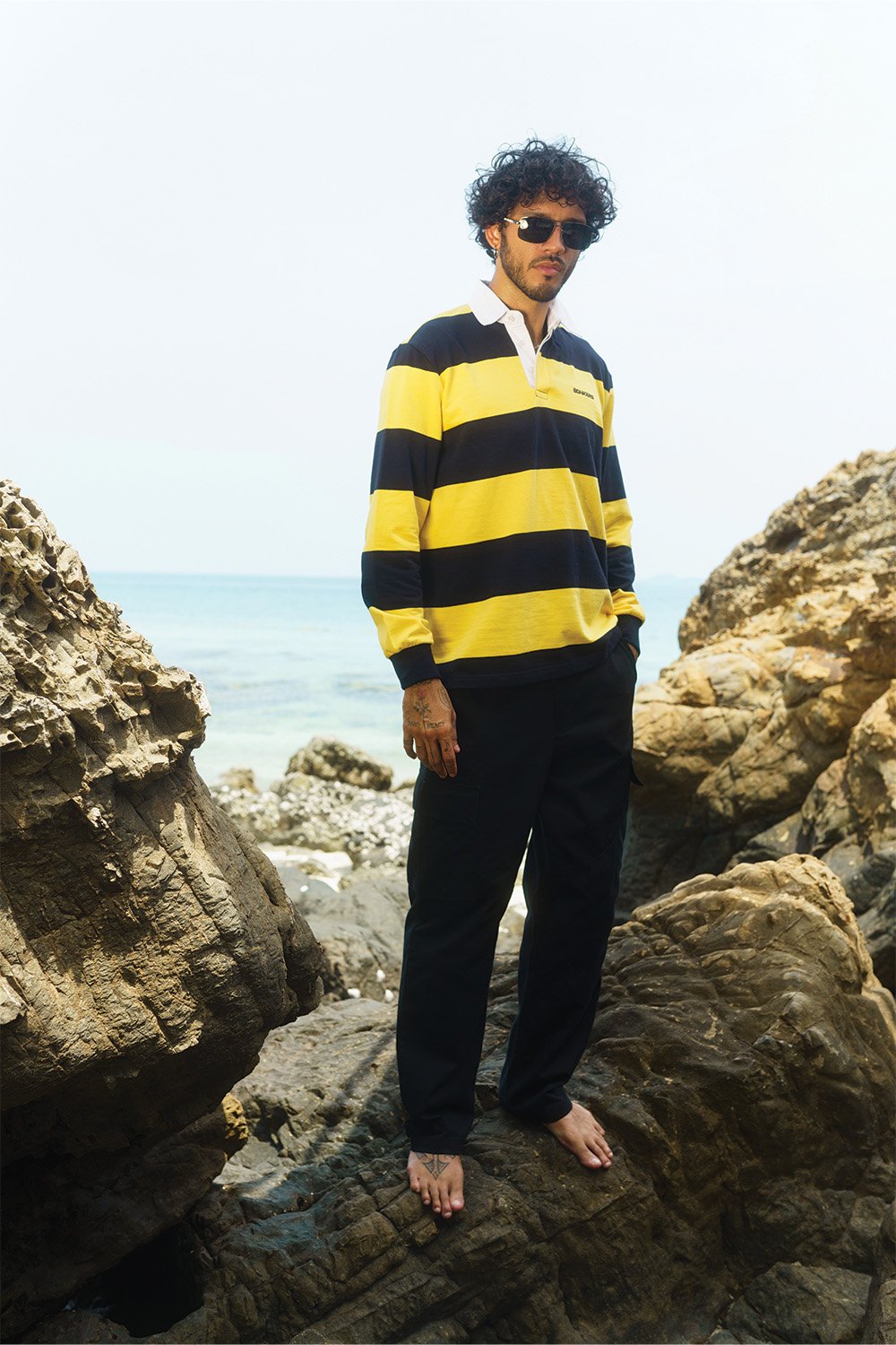 Yellow Stripe Heavyweight Polo - BonkersCorner