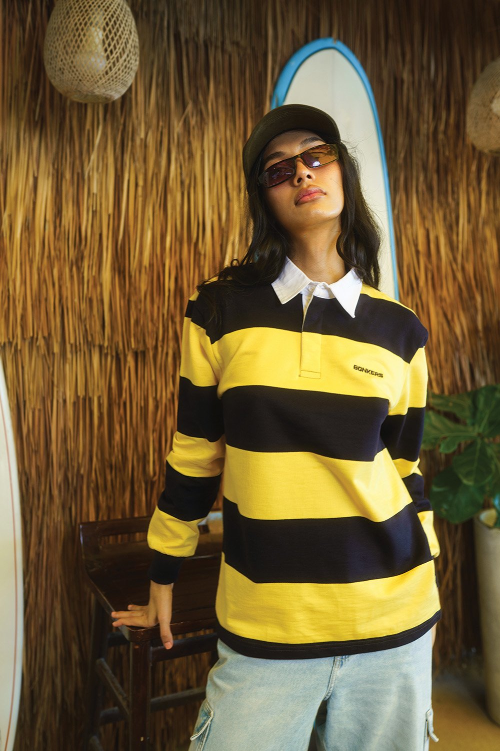 Yellow Stripe Heavyweight Polo - BonkersCorner