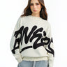 Graffiti Distressed White Pullover - BonkersCorner