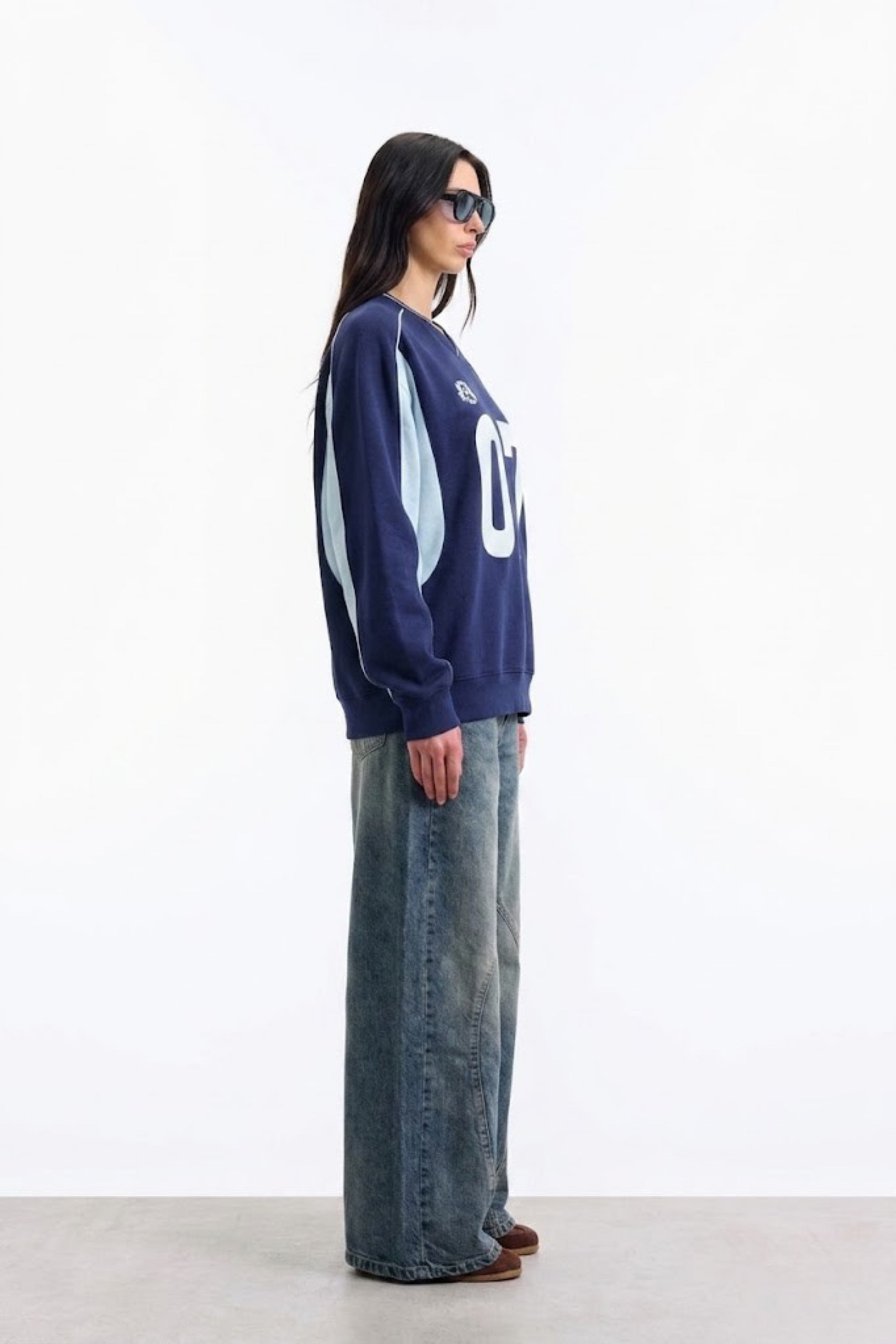 Navy 07 Varsity V-Neck Sweatshirt - BonkersCorner