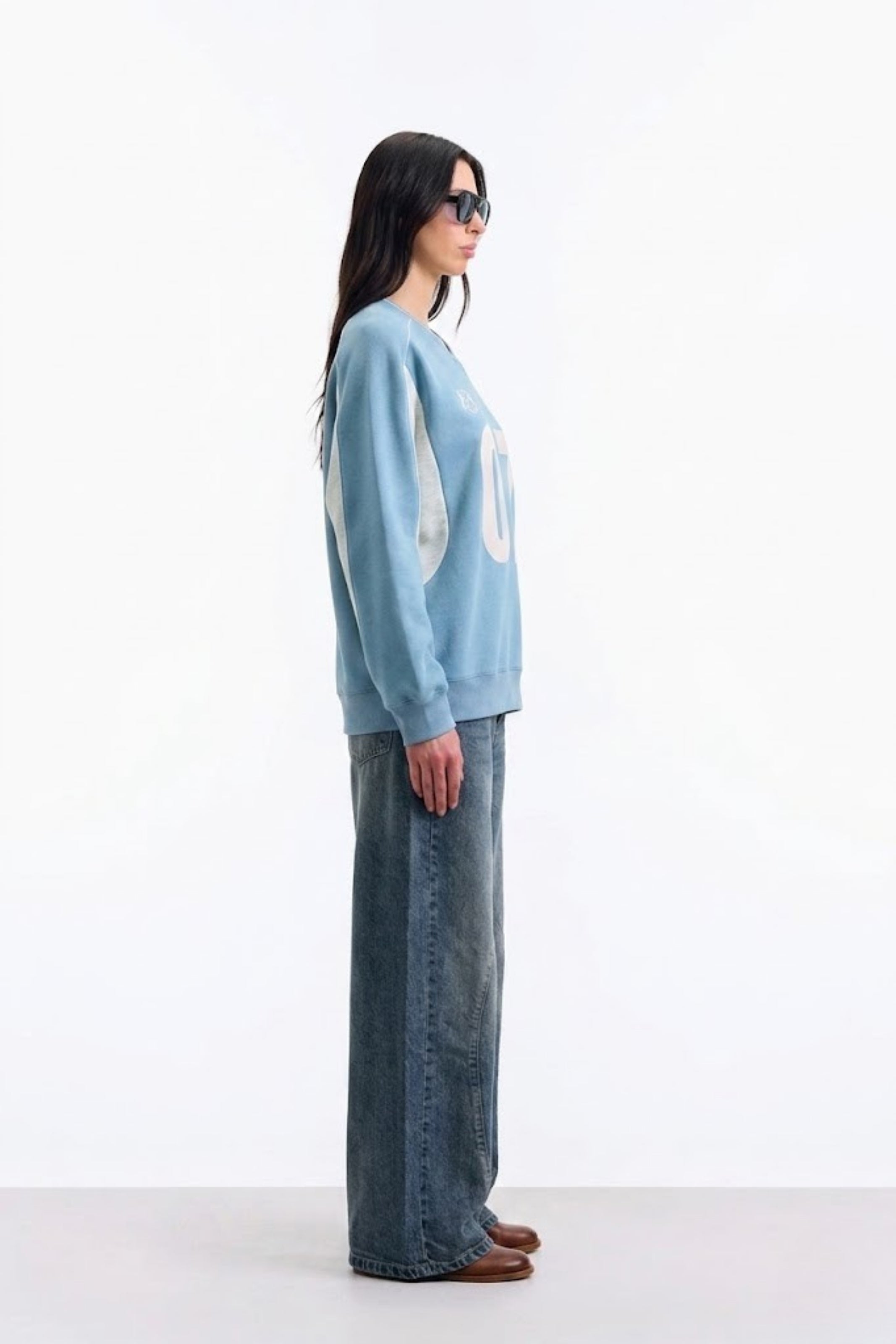 Silver Blue 07 Varsity V-Neck Sweatshirt - BonkersCorner