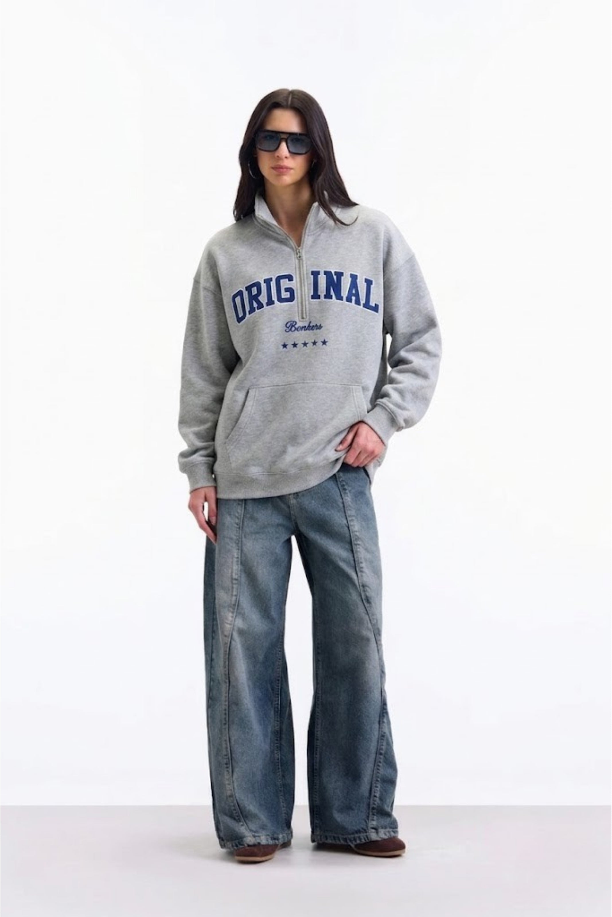 Grey Axis Half-Zip Sweatshirt - BonkersCorner