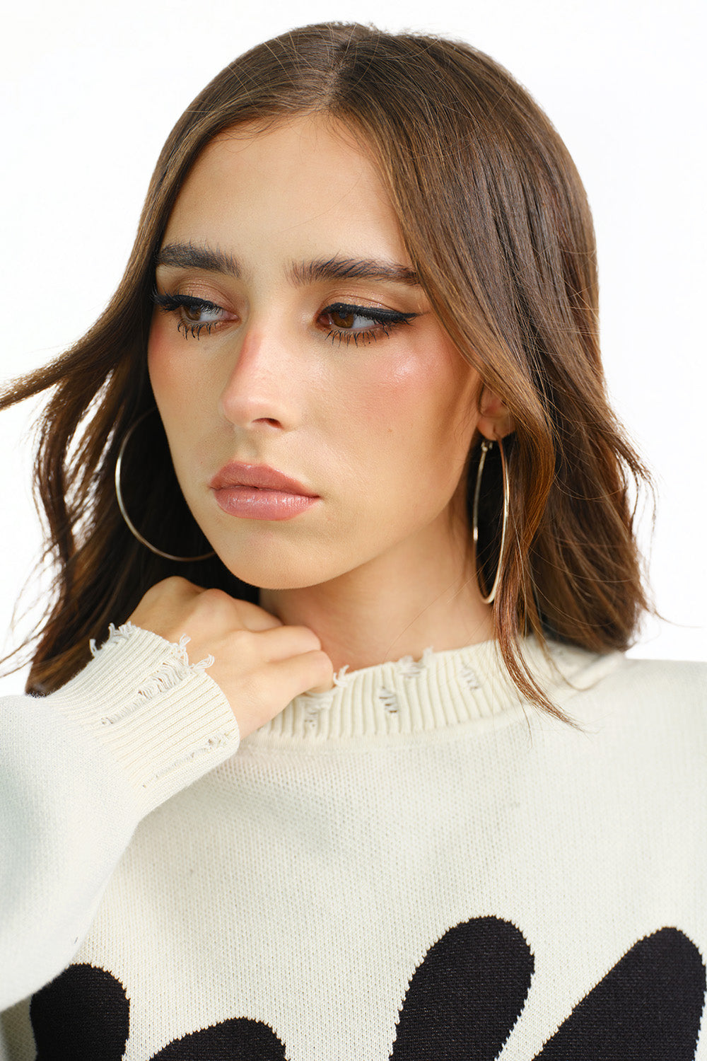 Graffiti Distressed White Pullover - BonkersCorner