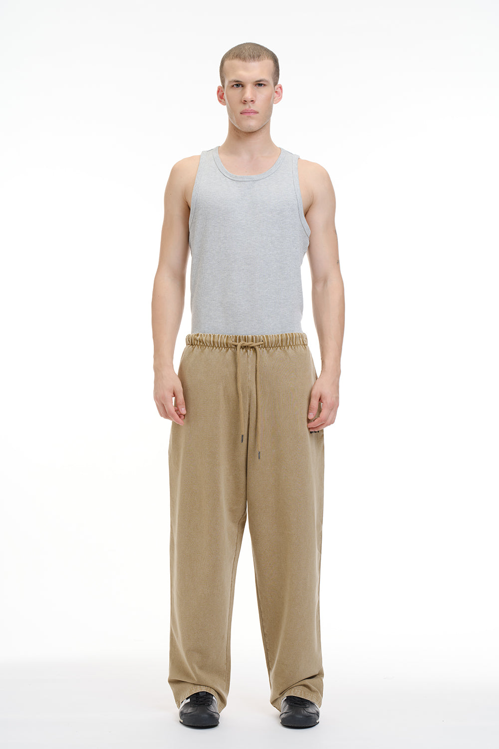Signature Beige Faded Loose Fit Pants