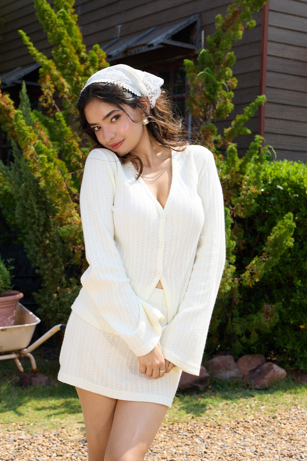 Ivory Fine Knit Co-ord Set - BonkersCorner