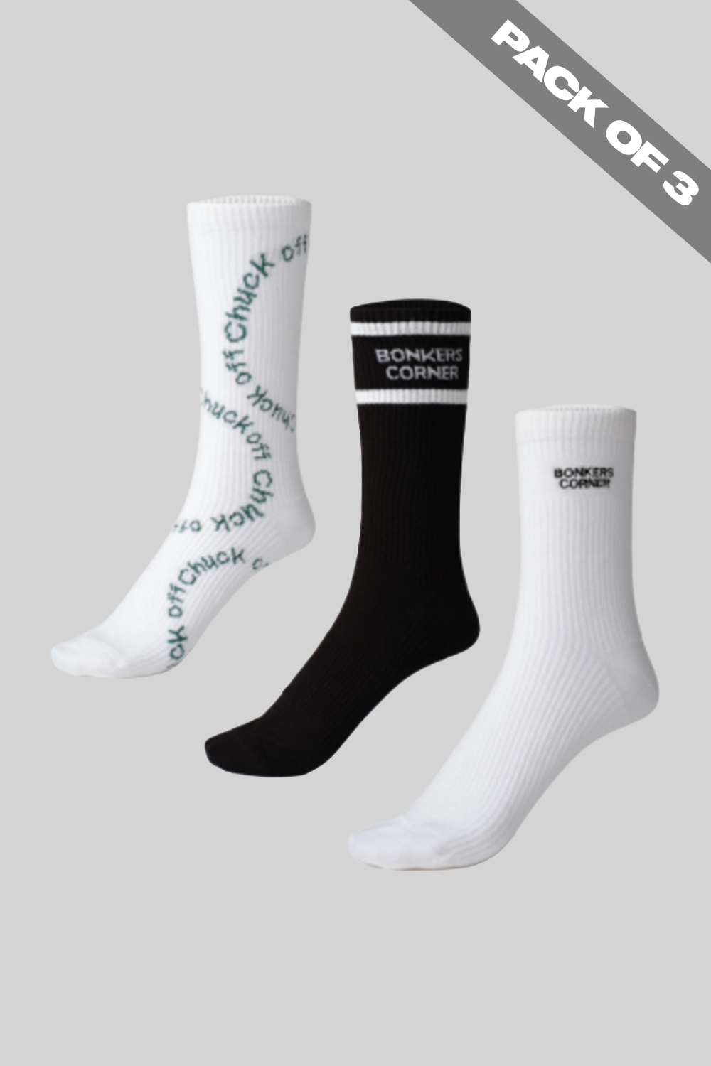 Bonkers Essential Socks - Pack of 3