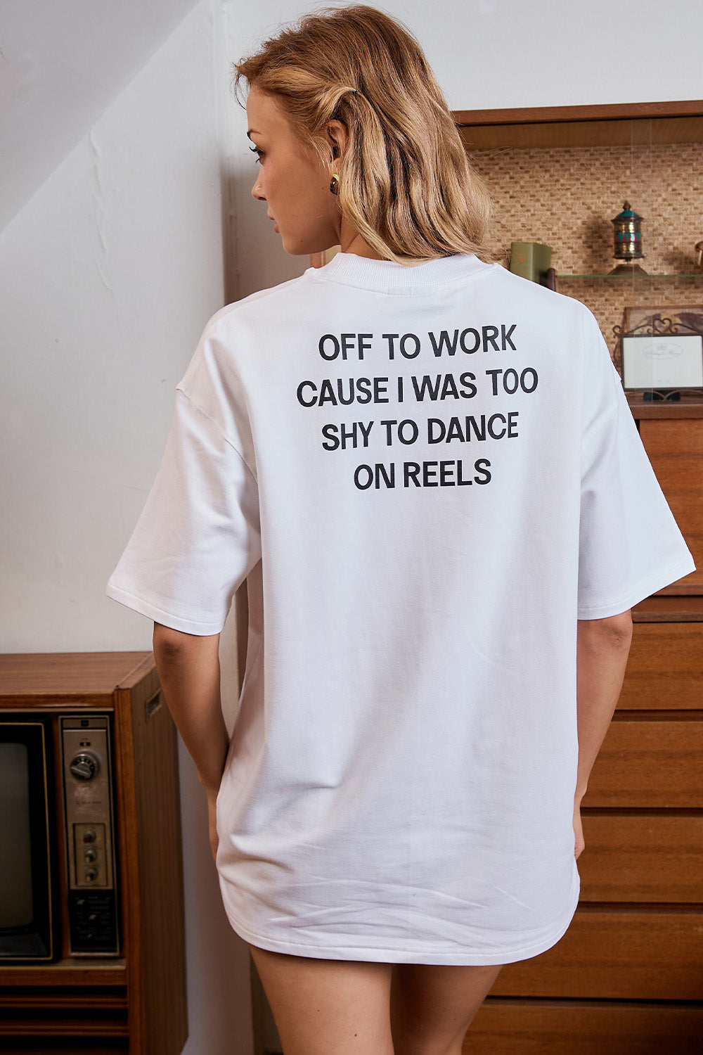 Anti-Reel Club White Oversized T-Shirt