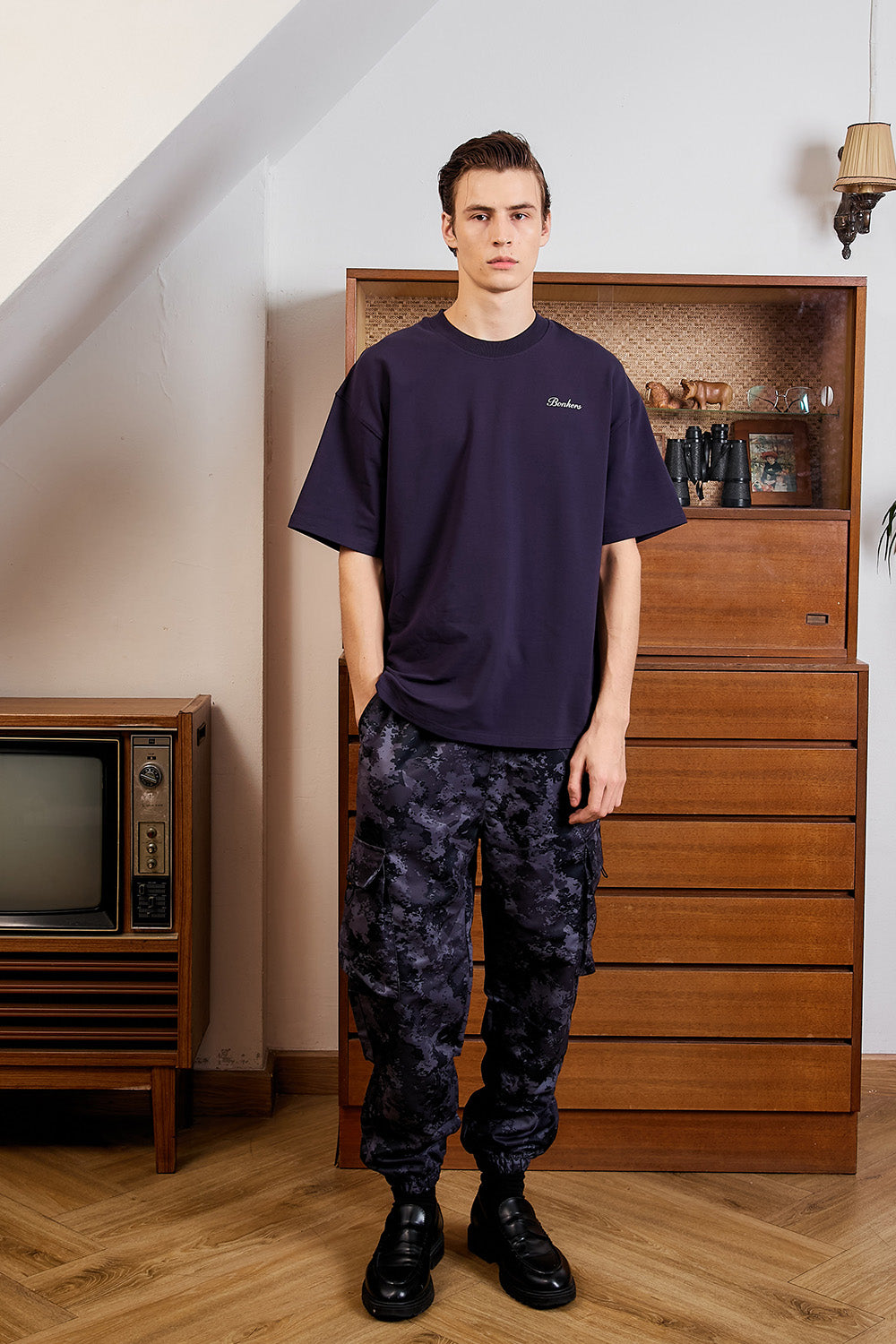 Anti-Reel Club Navy Blue Oversized T-shirt - BonkersCorner