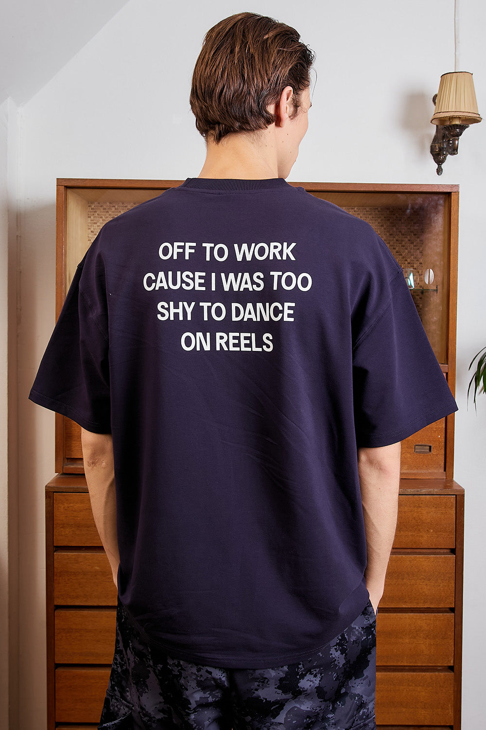Anti-Reel Club Navy Blue Oversized T-shirt - BonkersCorner