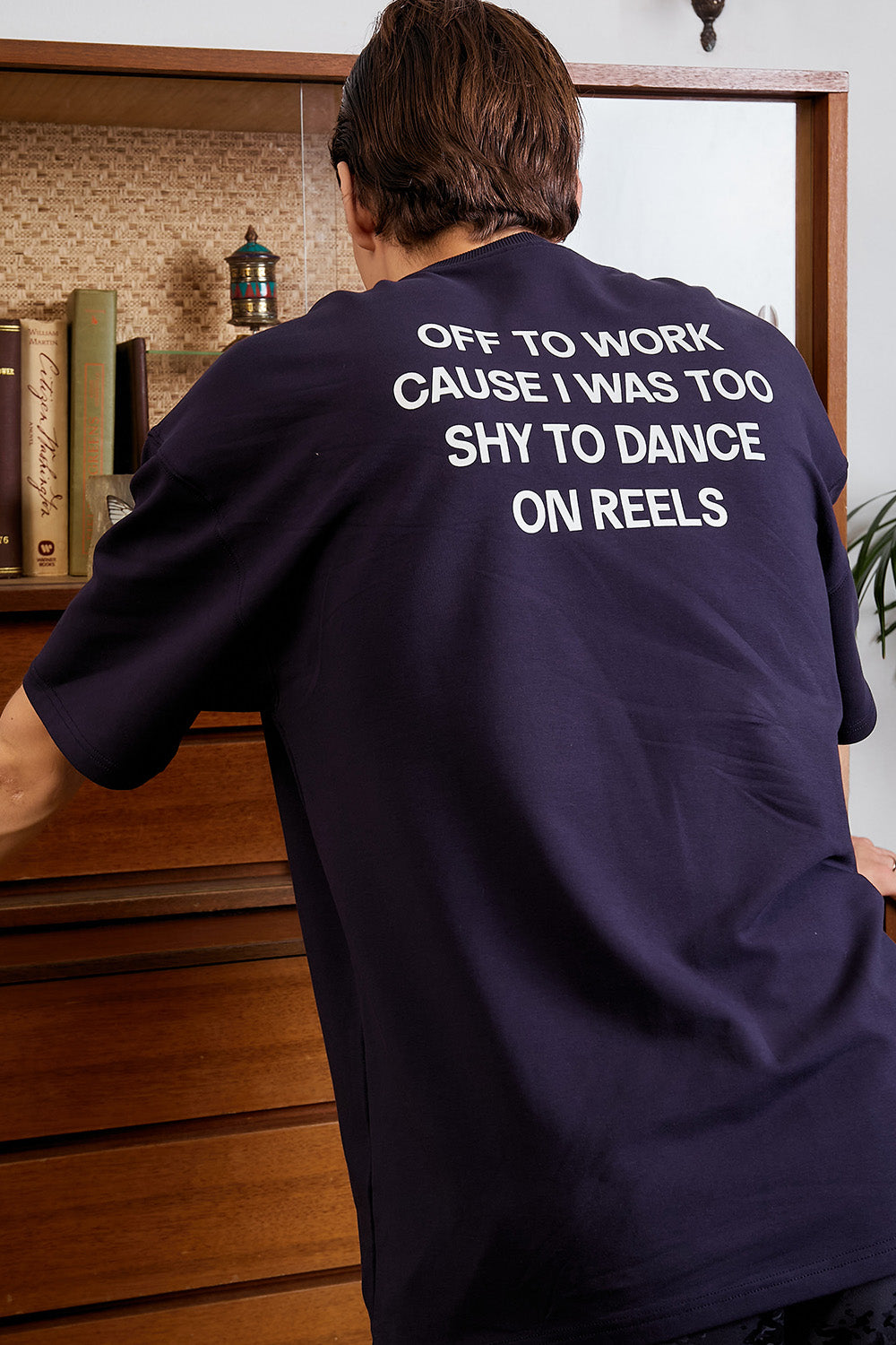 Anti-Reel Club Navy Blue Oversized T-shirt - BonkersCorner
