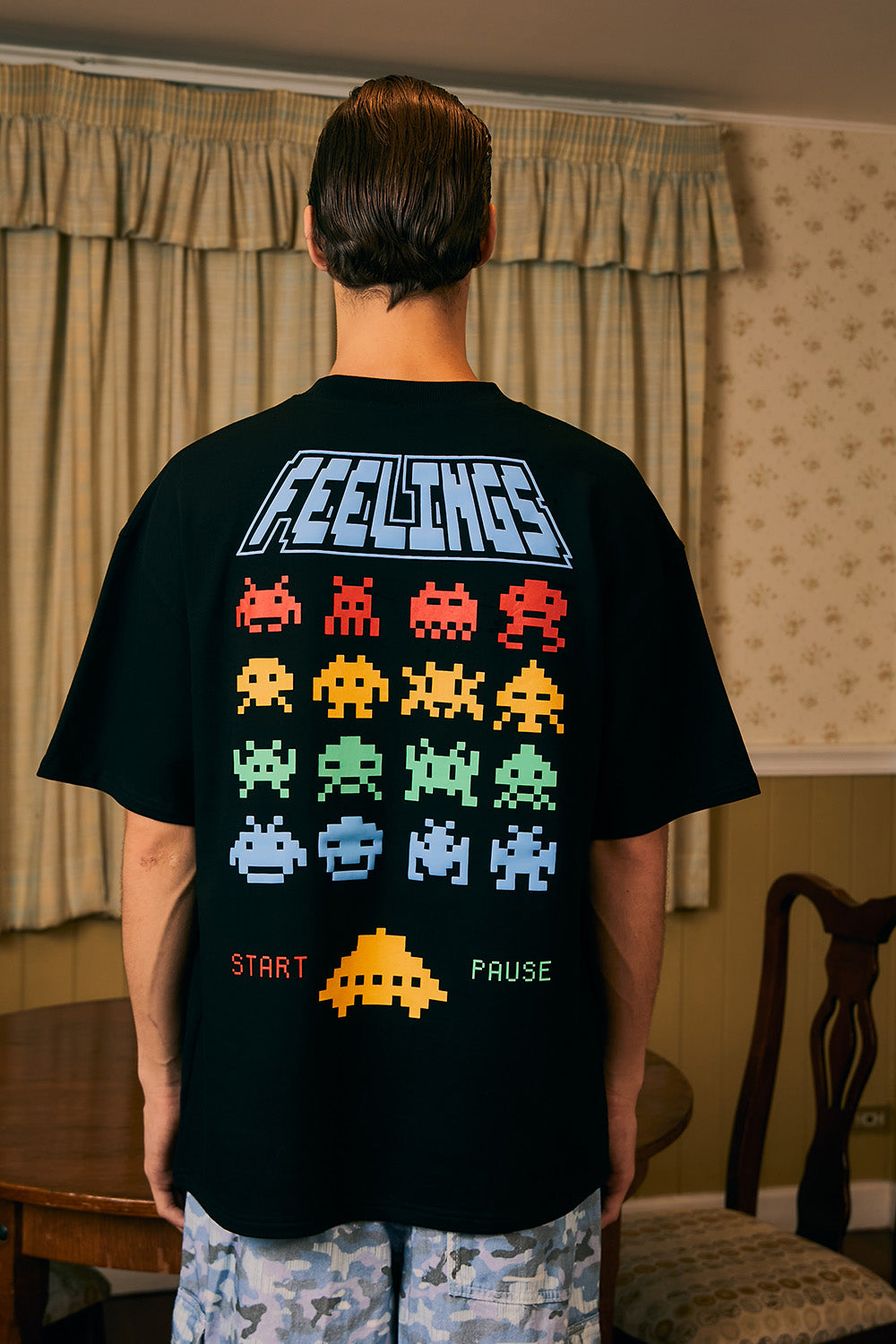 Arcade Feelings Black Oversized T-shirt