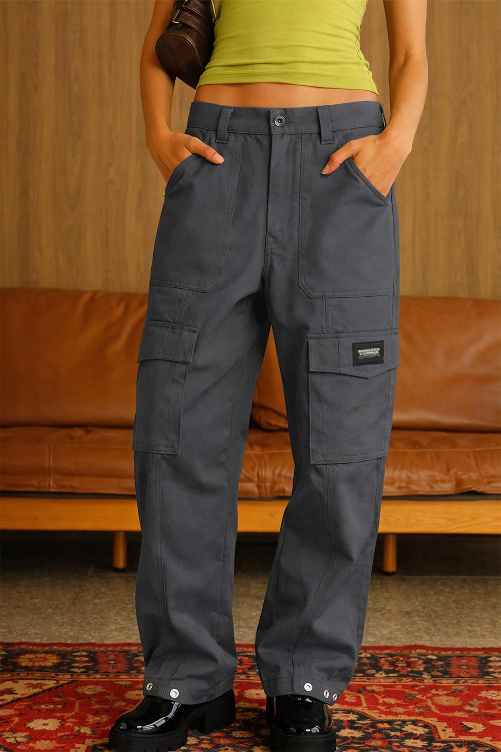 Battle Grey 6 Pockets Cargo Pant