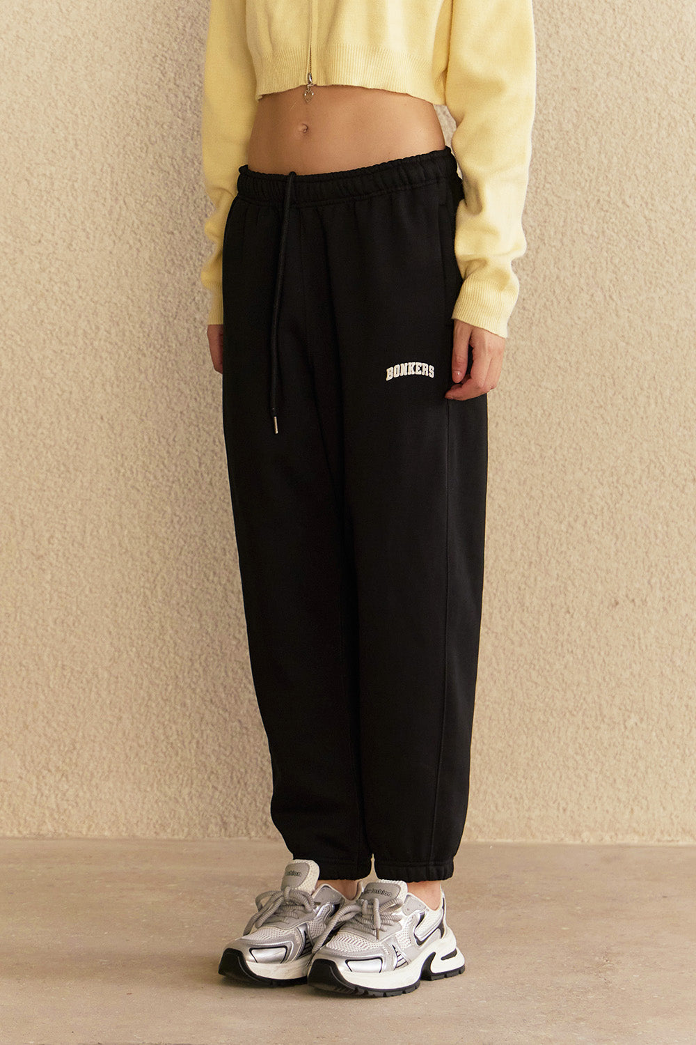 Black Cuffed Joggers - BonkersCorner