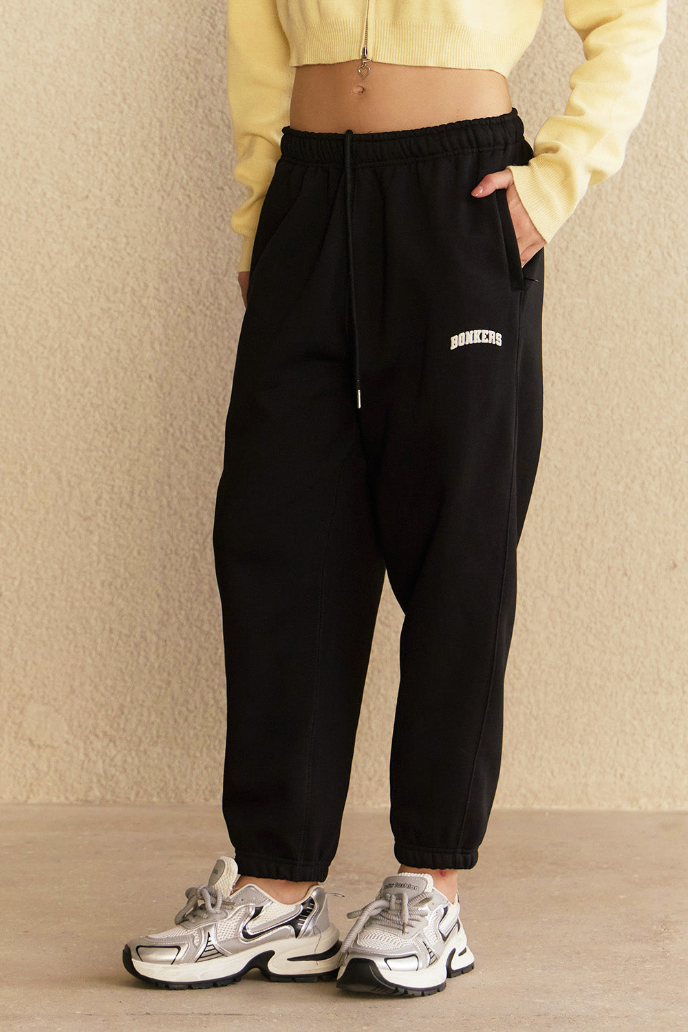 Black Cuffed Joggers - BonkersCorner