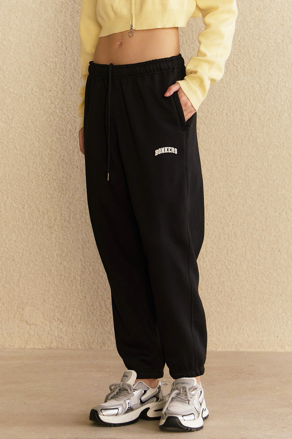 Black Cuffed Joggers - BonkersCorner