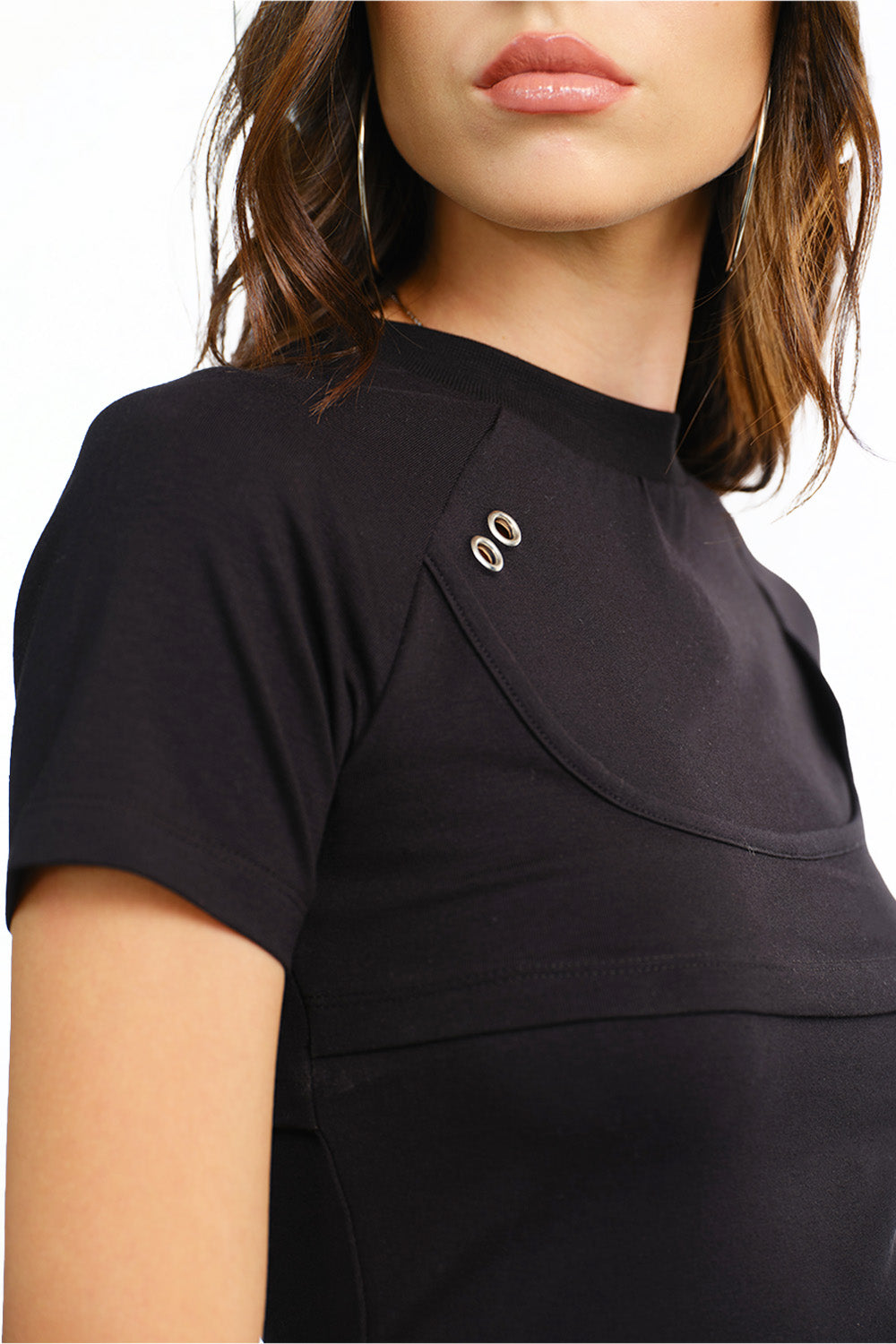 Black Cyber Cut-Out Top - BonkersCorner