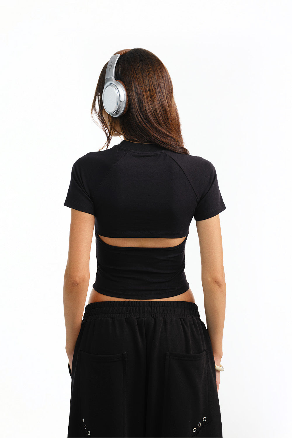 Black Cyber Cut-Out Top - BonkersCorner