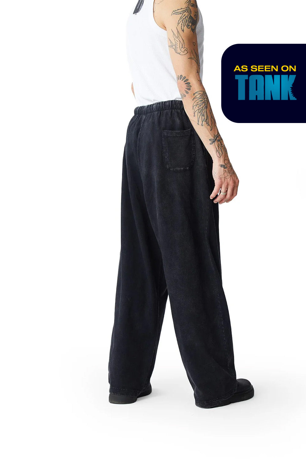 Black Faded Loose Fit Pants
