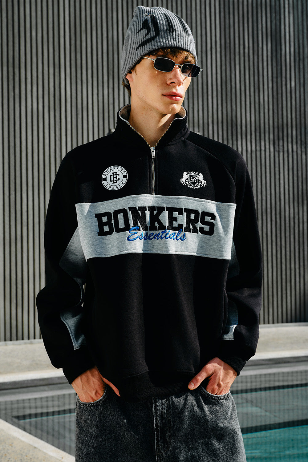 Black Half-Zip Sweatshirt