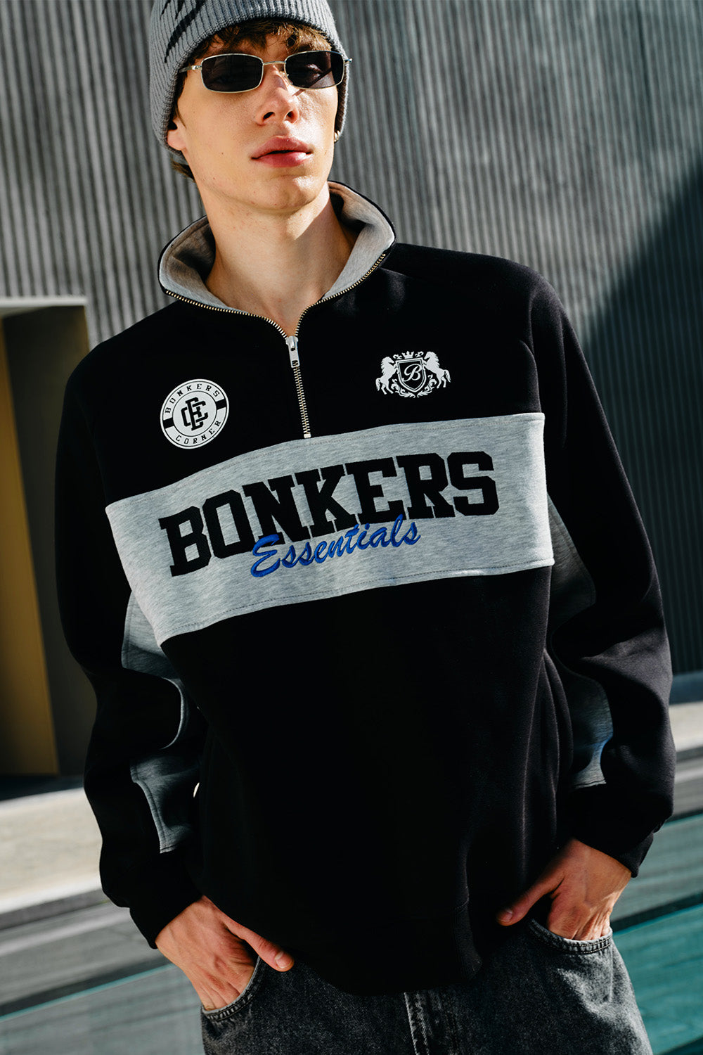 Black Half-Zip Sweatshirt