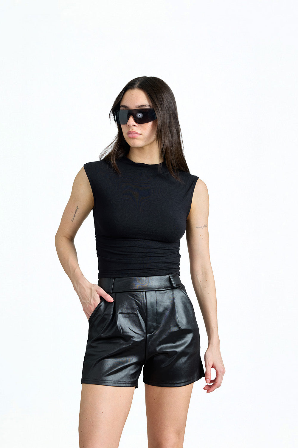 Black High Neck Top - BonkersCorner