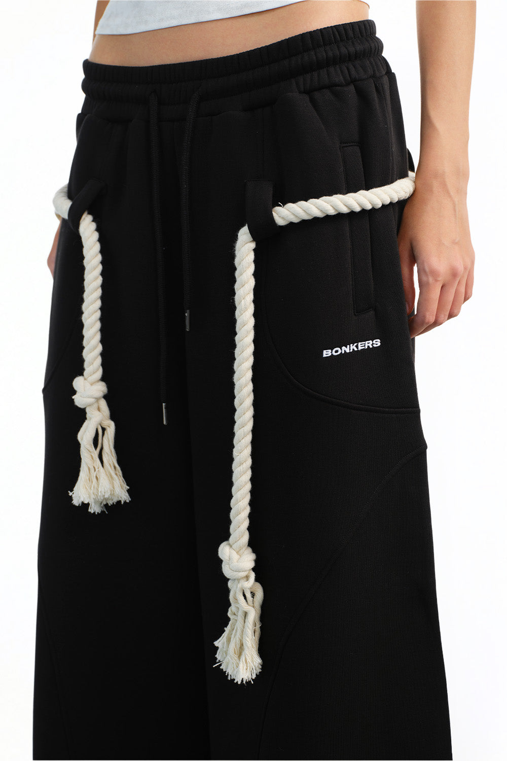 Black Puff Mode Sweatpants - BonkersCorner