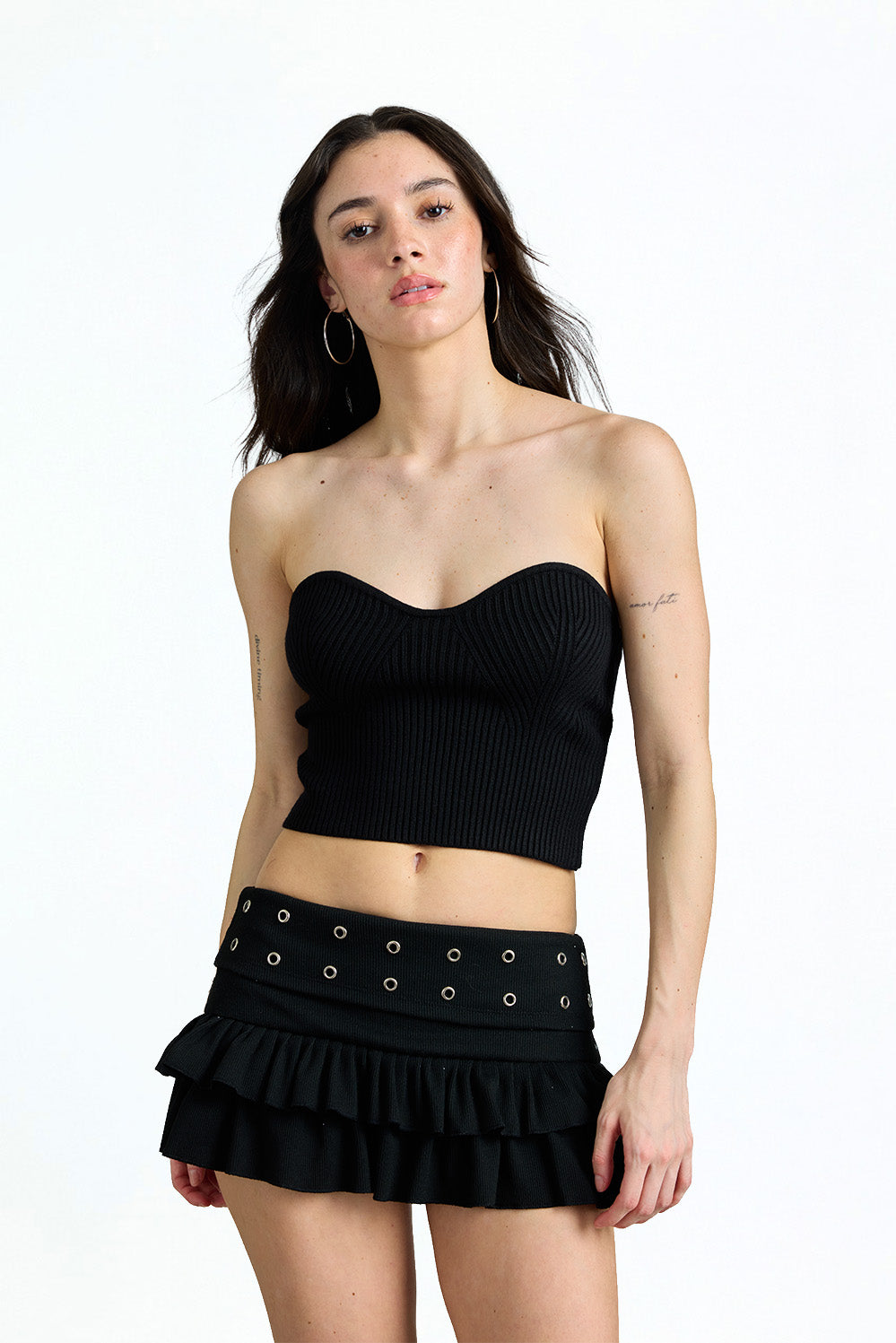 Grey Sculpted Sweetheart Top - BonkersCorner