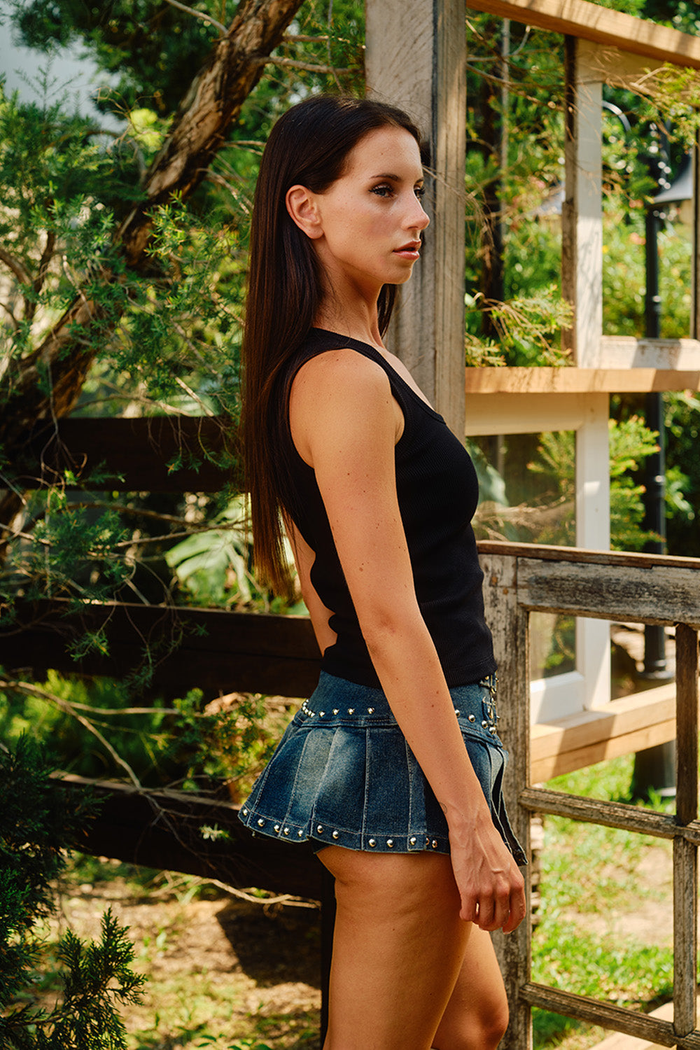 Black Solid Ribbed Tank - BonkersCorner