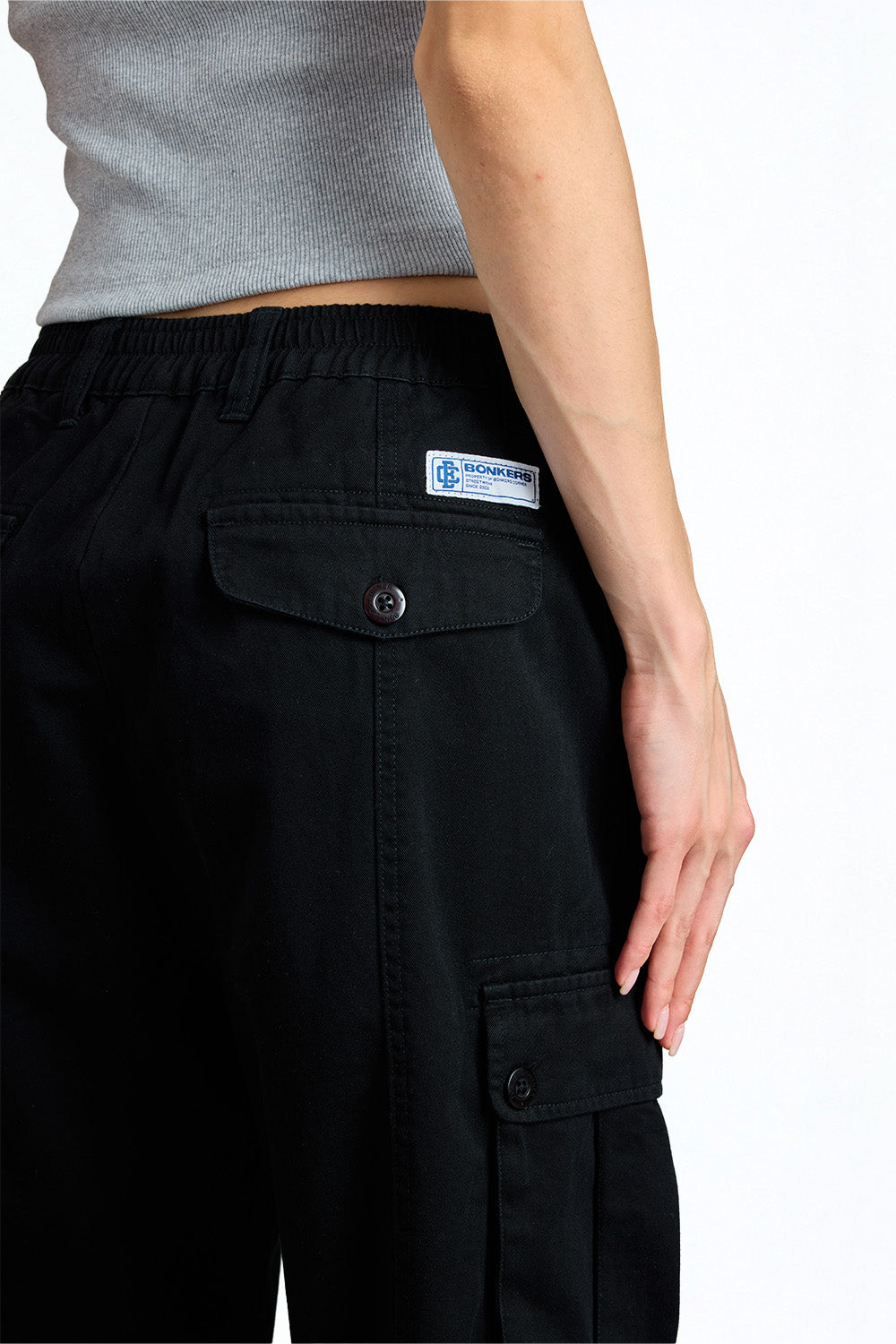 Black Static Cargo Pants - BonkersCorner