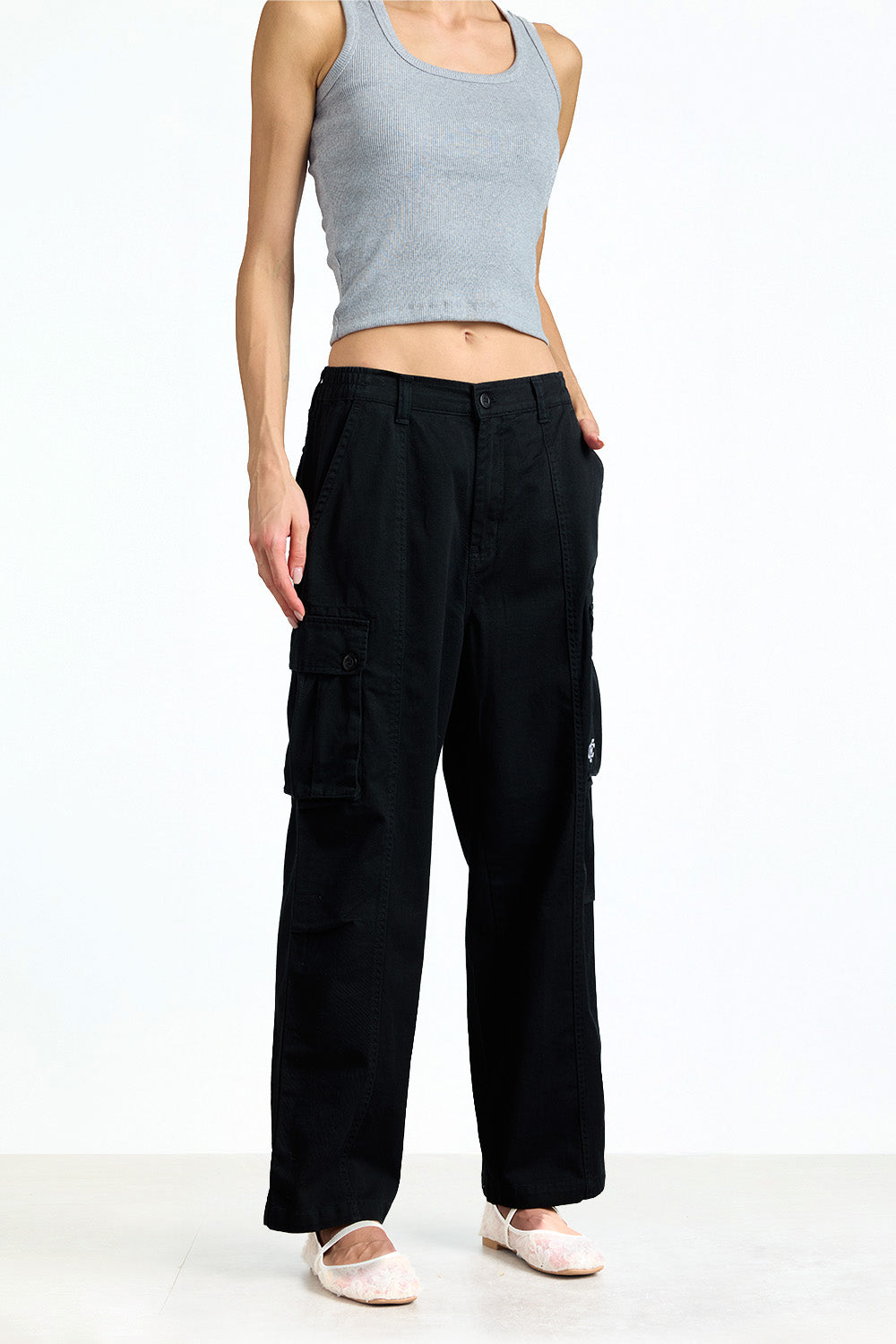 Black Static Cargo Pants - BonkersCorner
