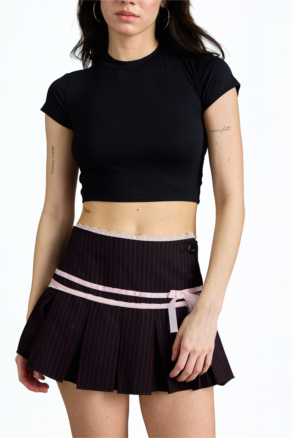 Black Tie-Back Crop Top - BonkersCorner
