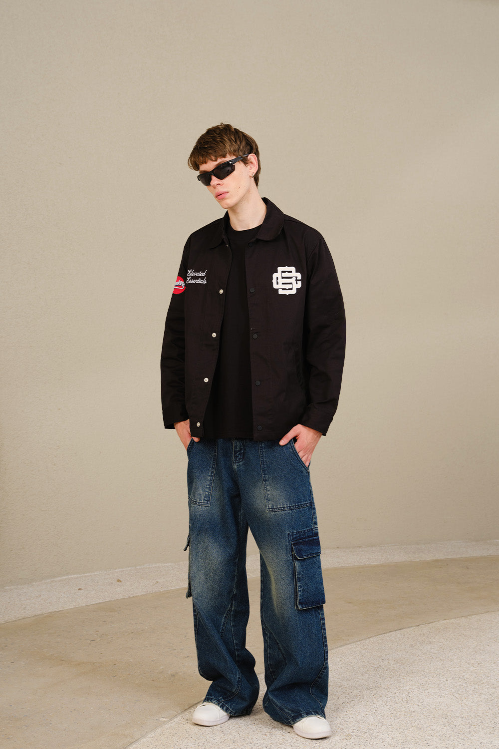 Black Varsity Shacket - BonkersCorner