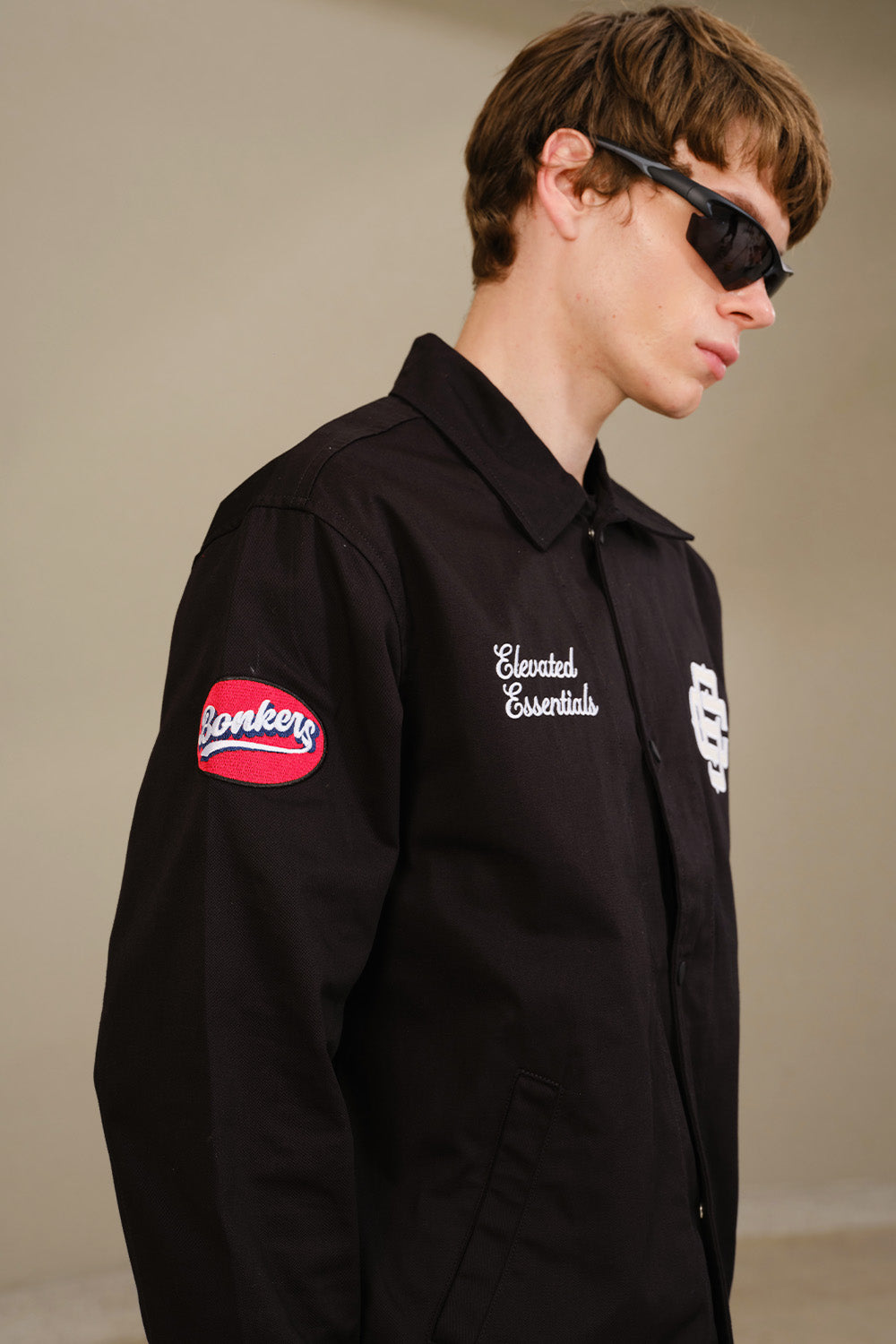 Black Varsity Shacket - BonkersCorner
