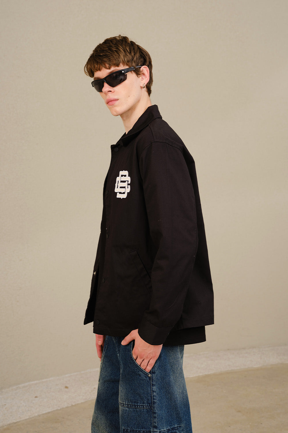 Black Varsity Shacket - BonkersCorner