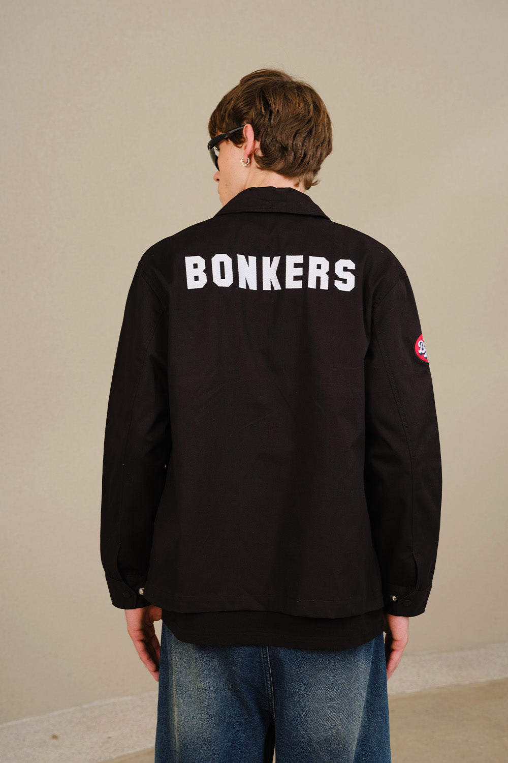 Black Varsity Shacket - BonkersCorner