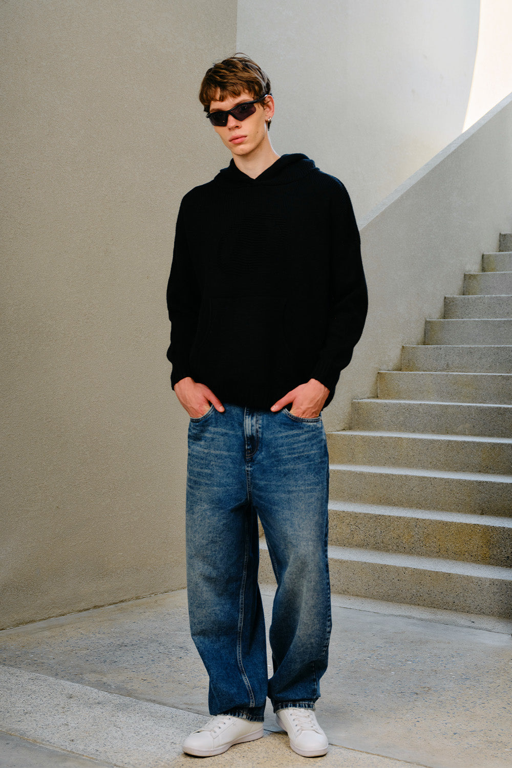 Black Void Knit Hoodie