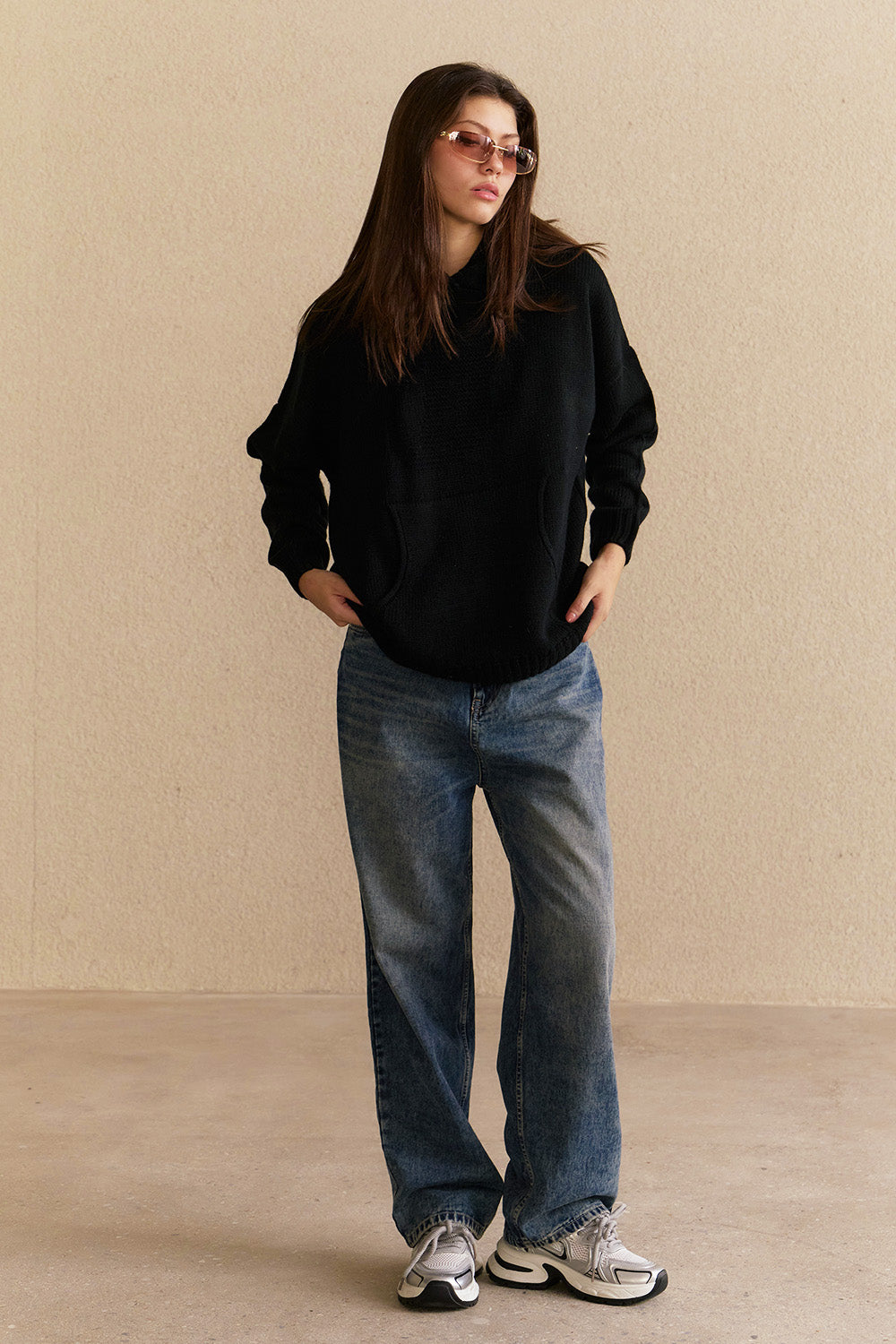 Black Void Knit Hoodie