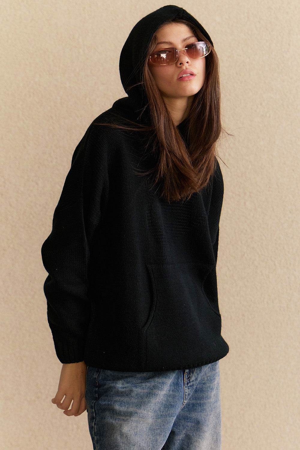 Black Void Knit Hoodie