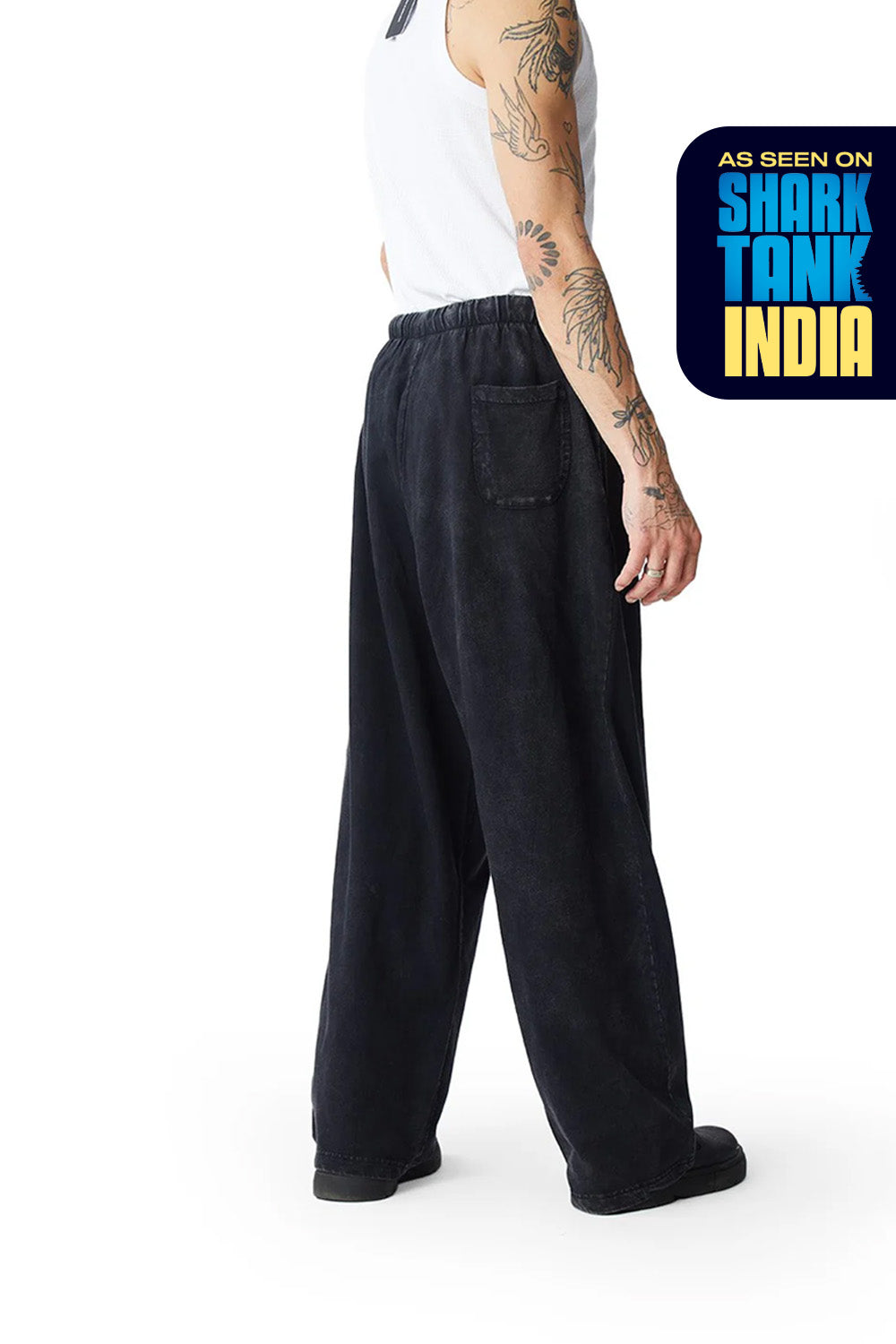Black Faded Loose Fit Pants - BonkersCorner